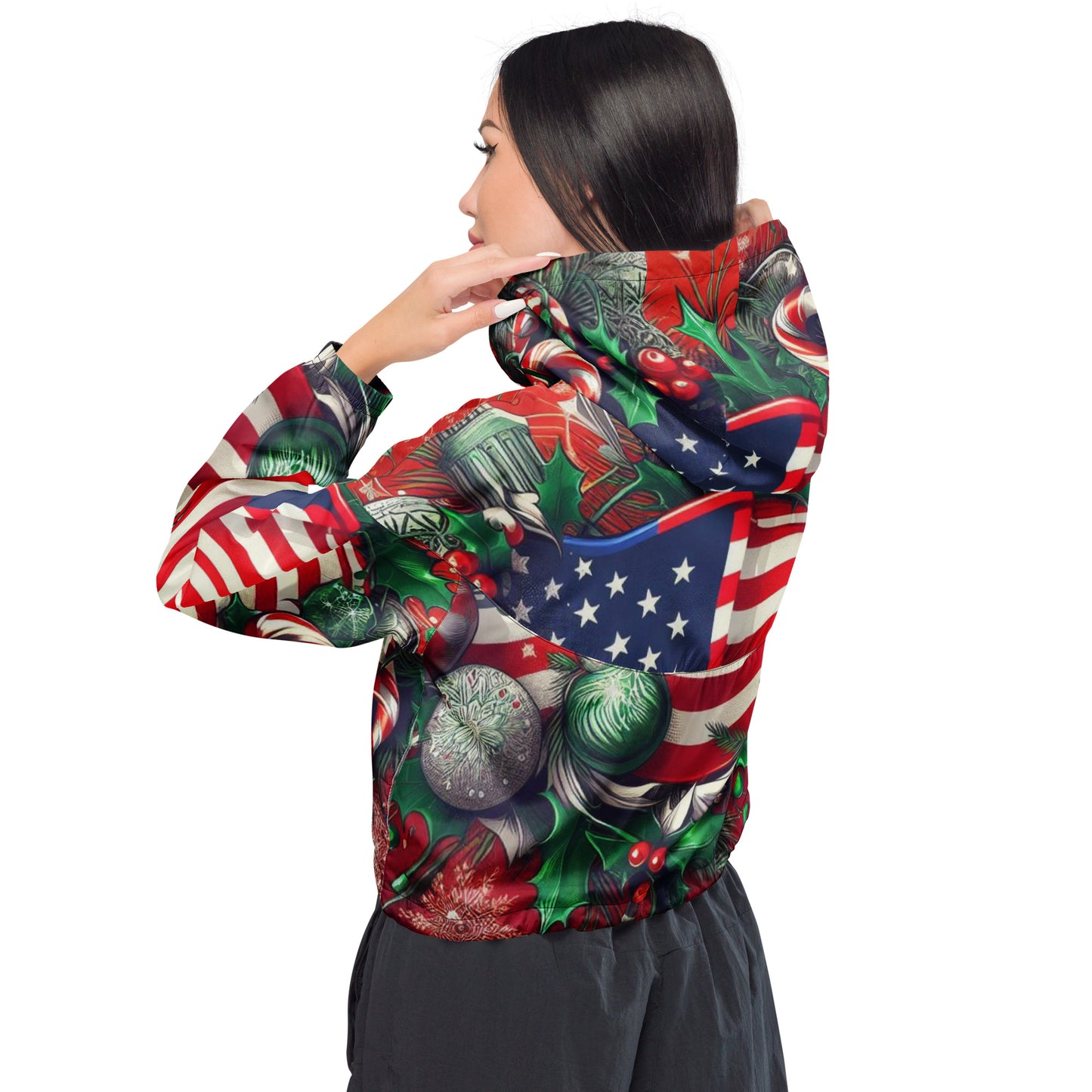 Christmas US Women’s Cropped Windbreaker