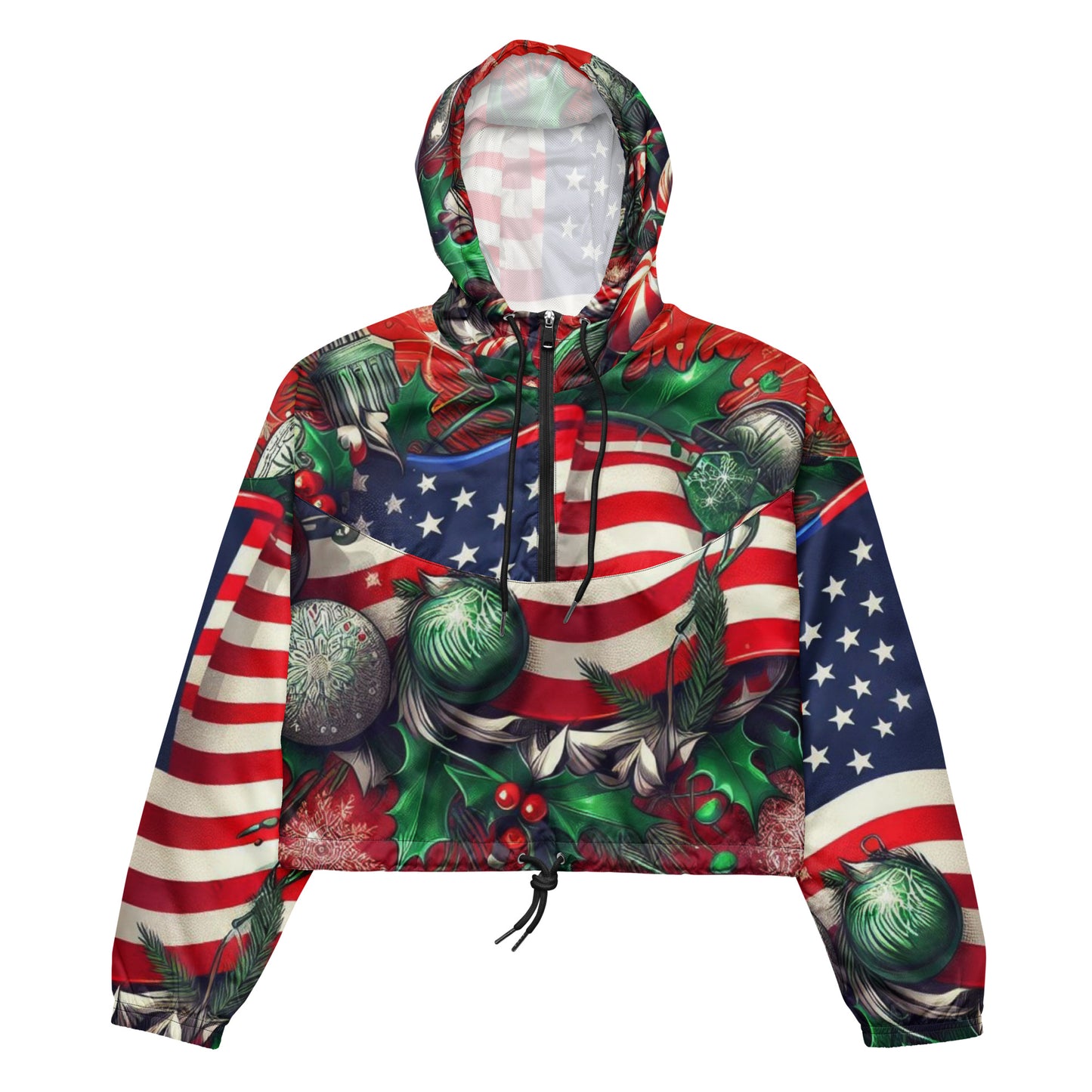 Christmas US Women’s Cropped Windbreaker