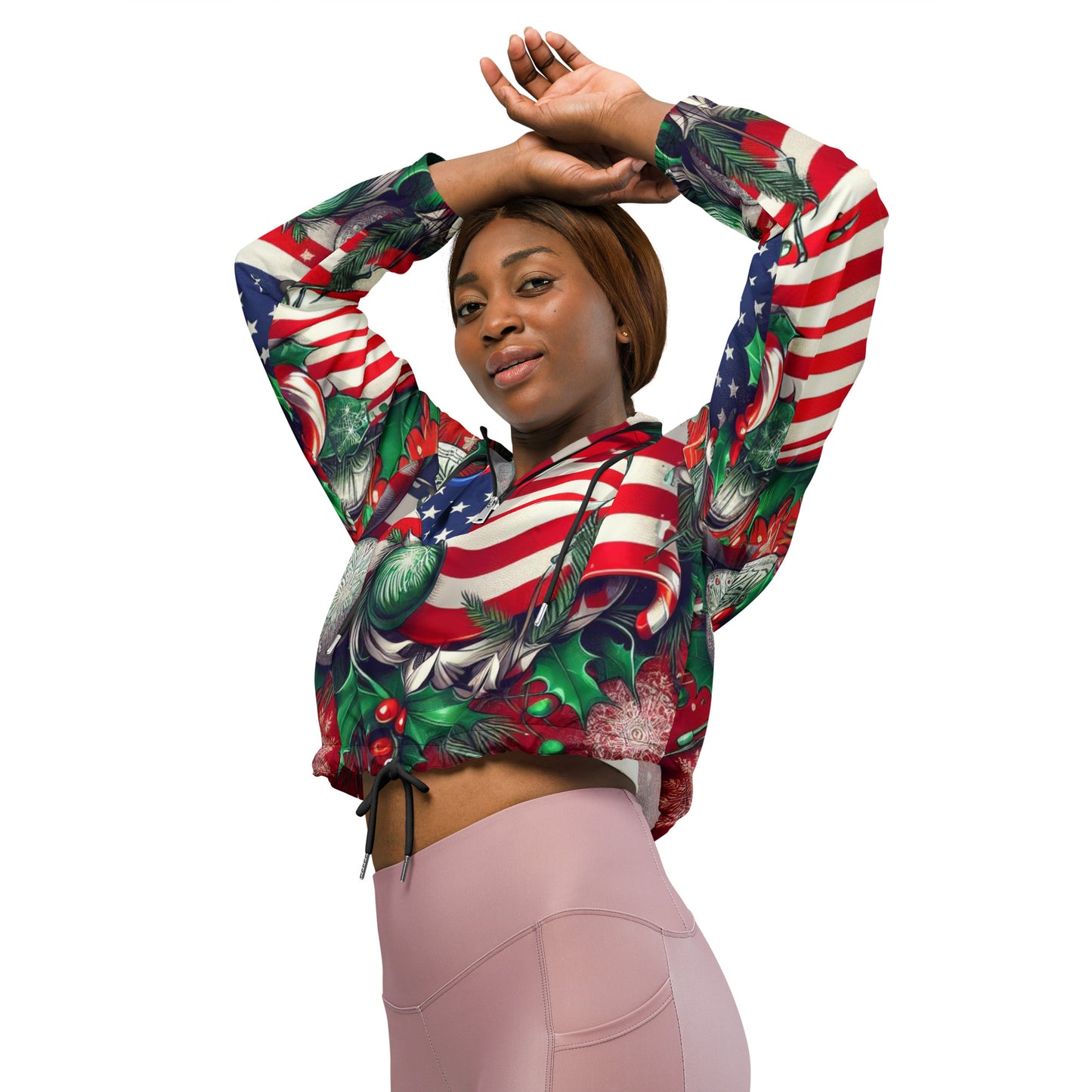 Christmas US Women’s Cropped Windbreaker