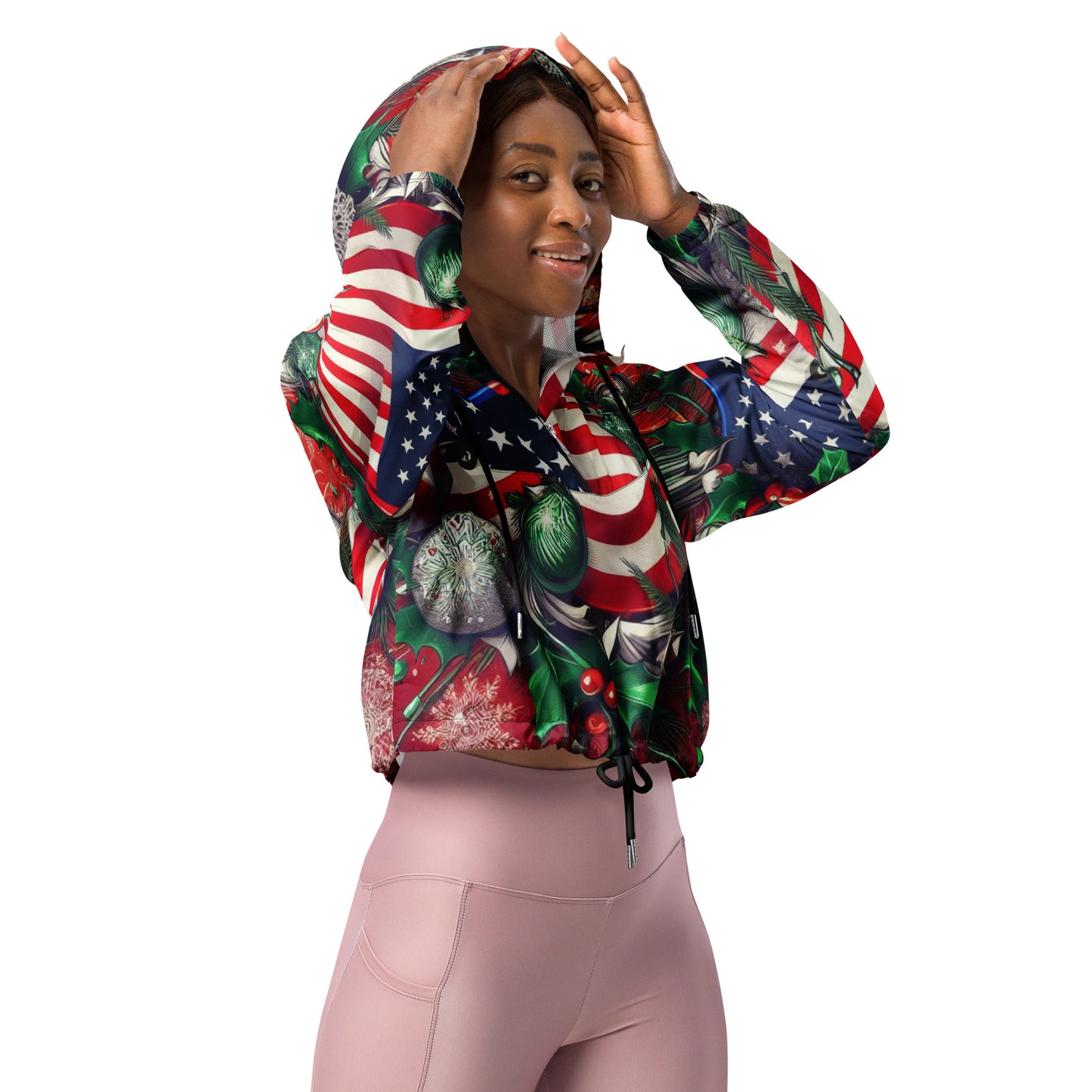 Christmas US Women’s Cropped Windbreaker