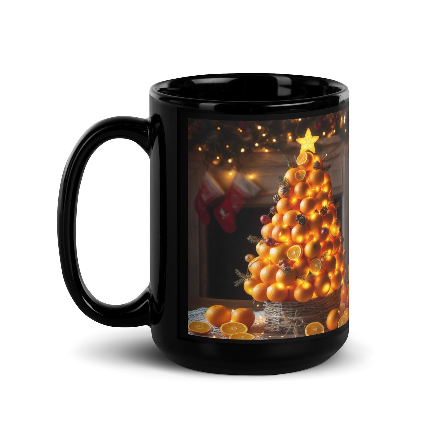 Christmas Black Glossy Mug