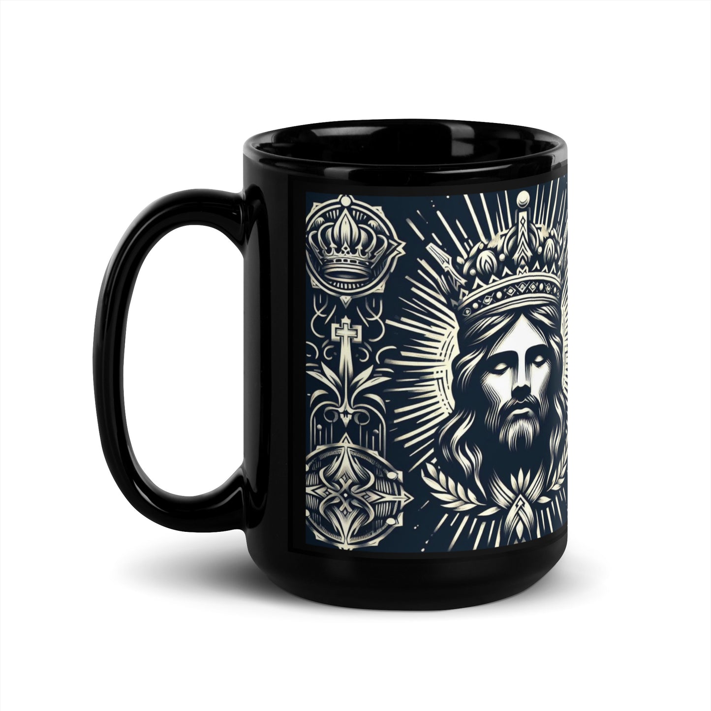 Jesus Black Glossy Mug