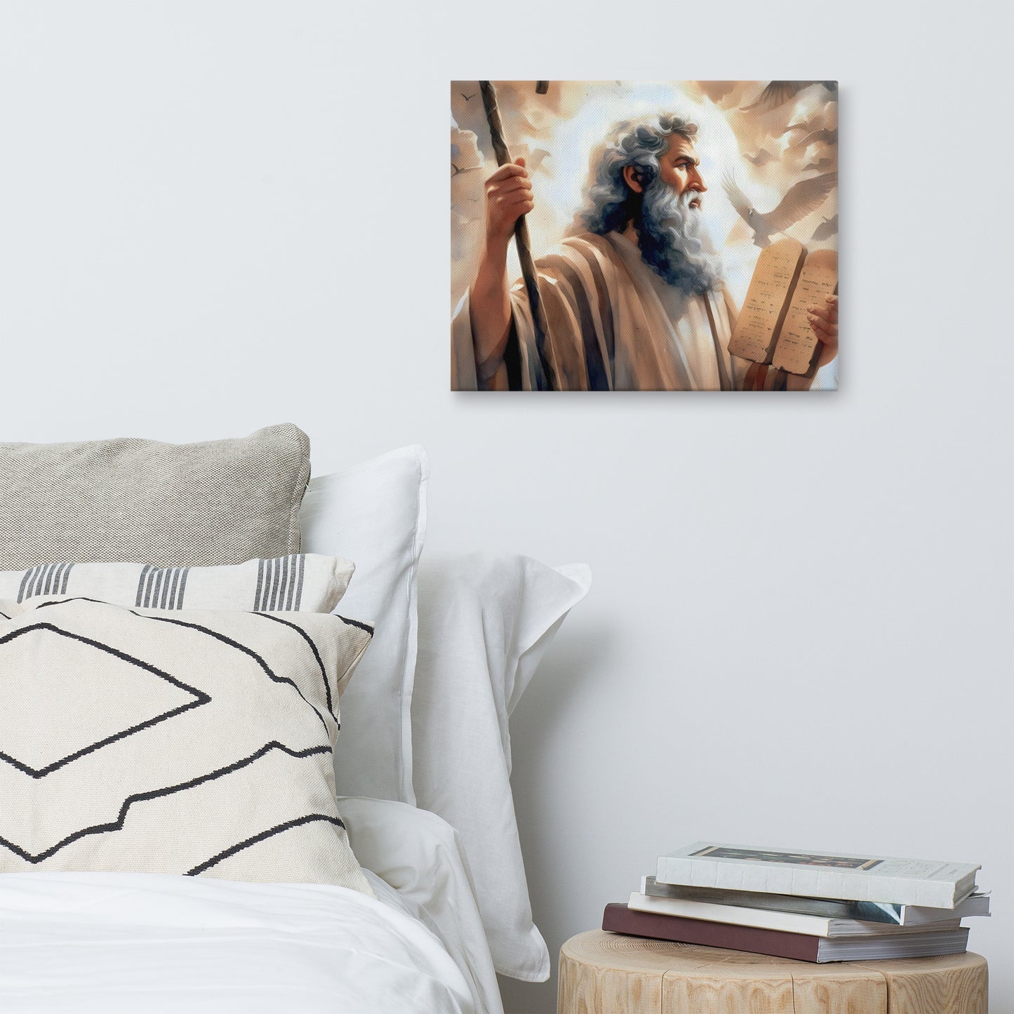 Moses With The Ten Commandments Canvas