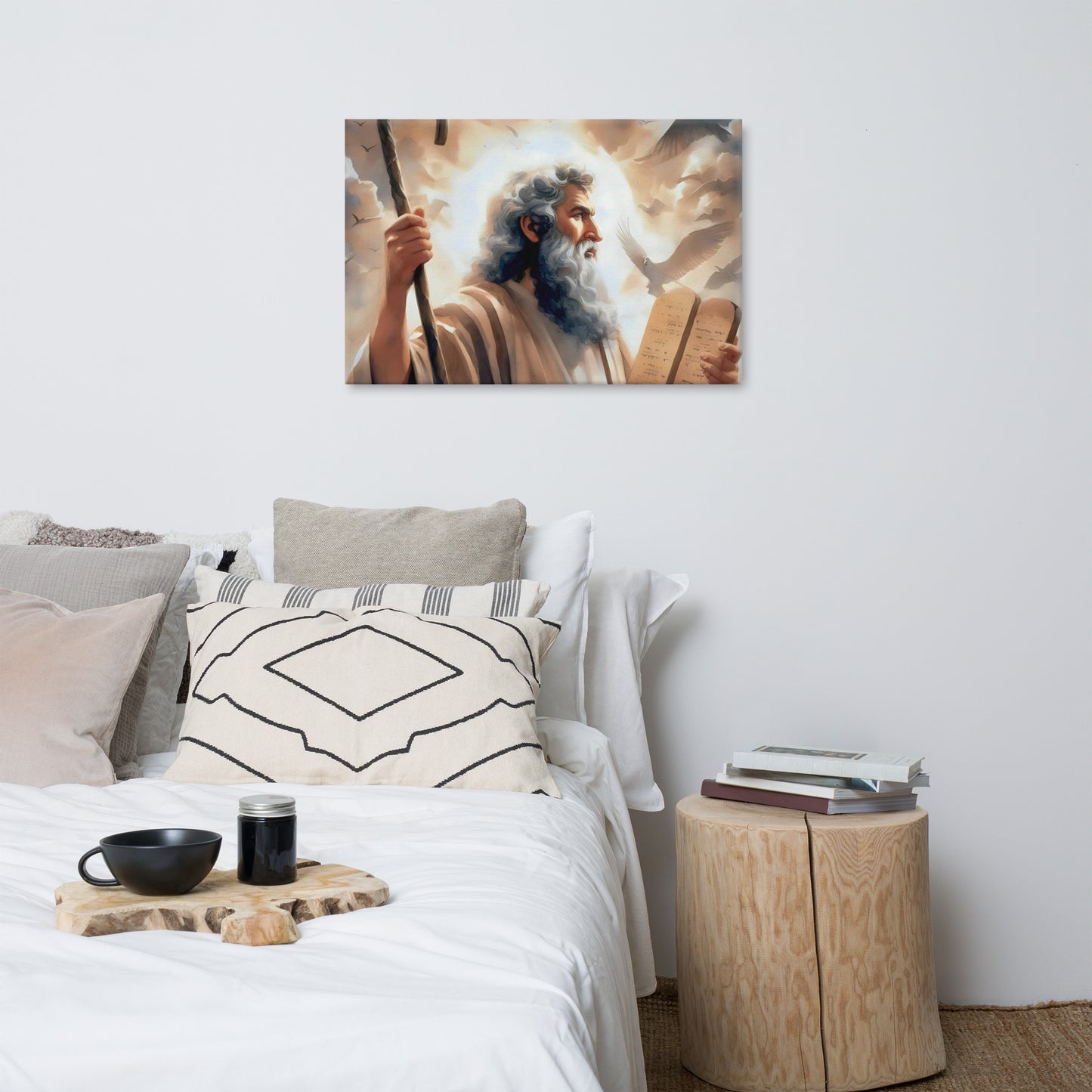 Moses With The Ten Commandments Canvas