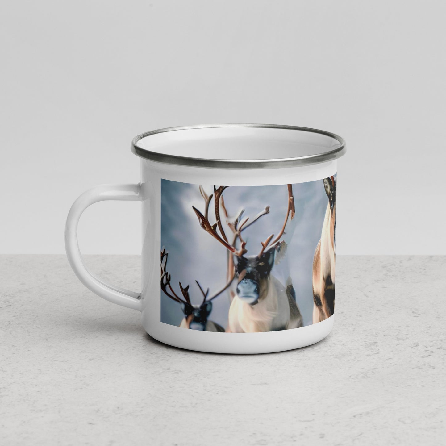 Christmas Reindeer Enamel Mug