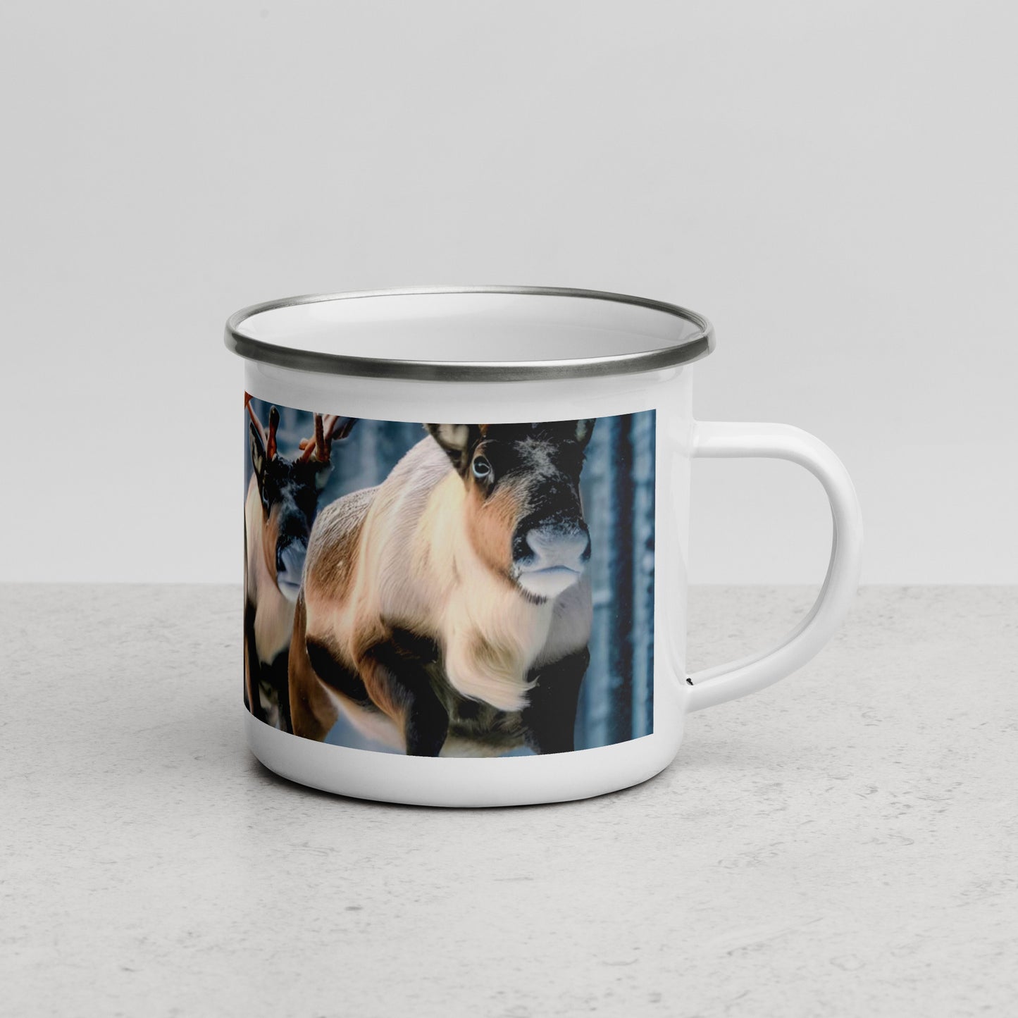 Christmas Reindeer Enamel Mug