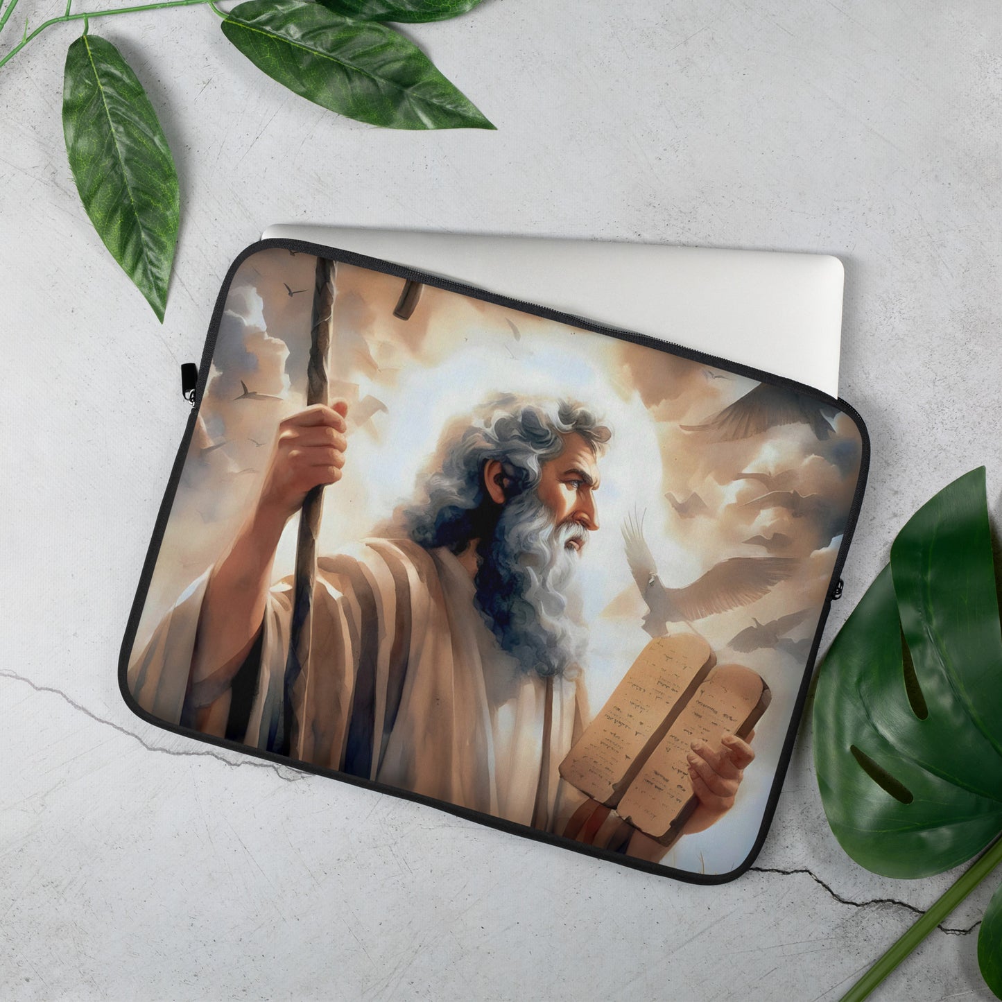 Moses With The Ten Commandments Laptop Sleeve