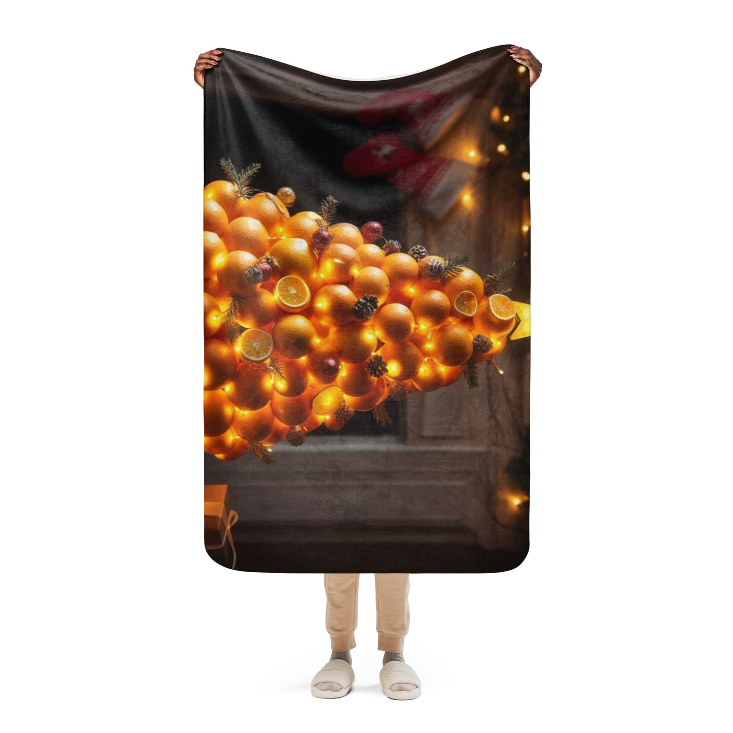 Christmas Tree Sherpa Blanket