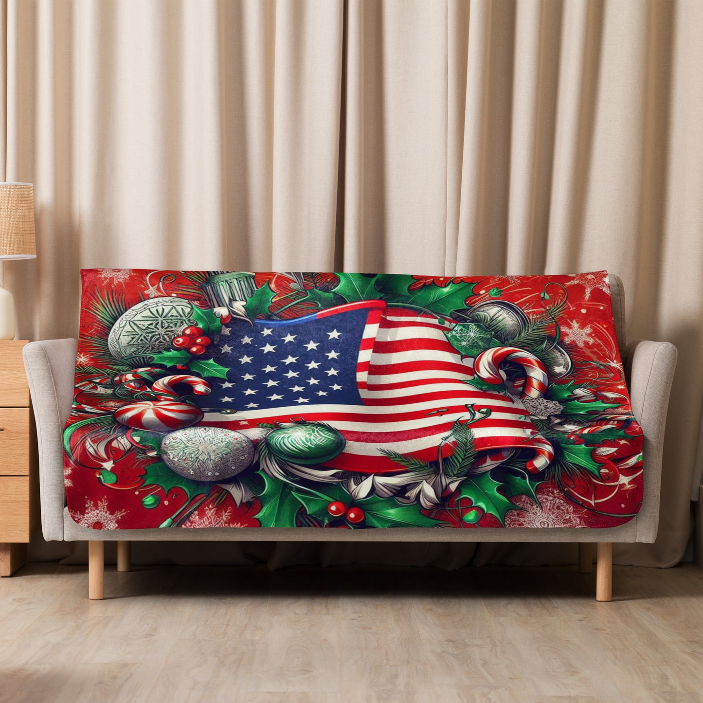 Christmas US Sherpa Blanket