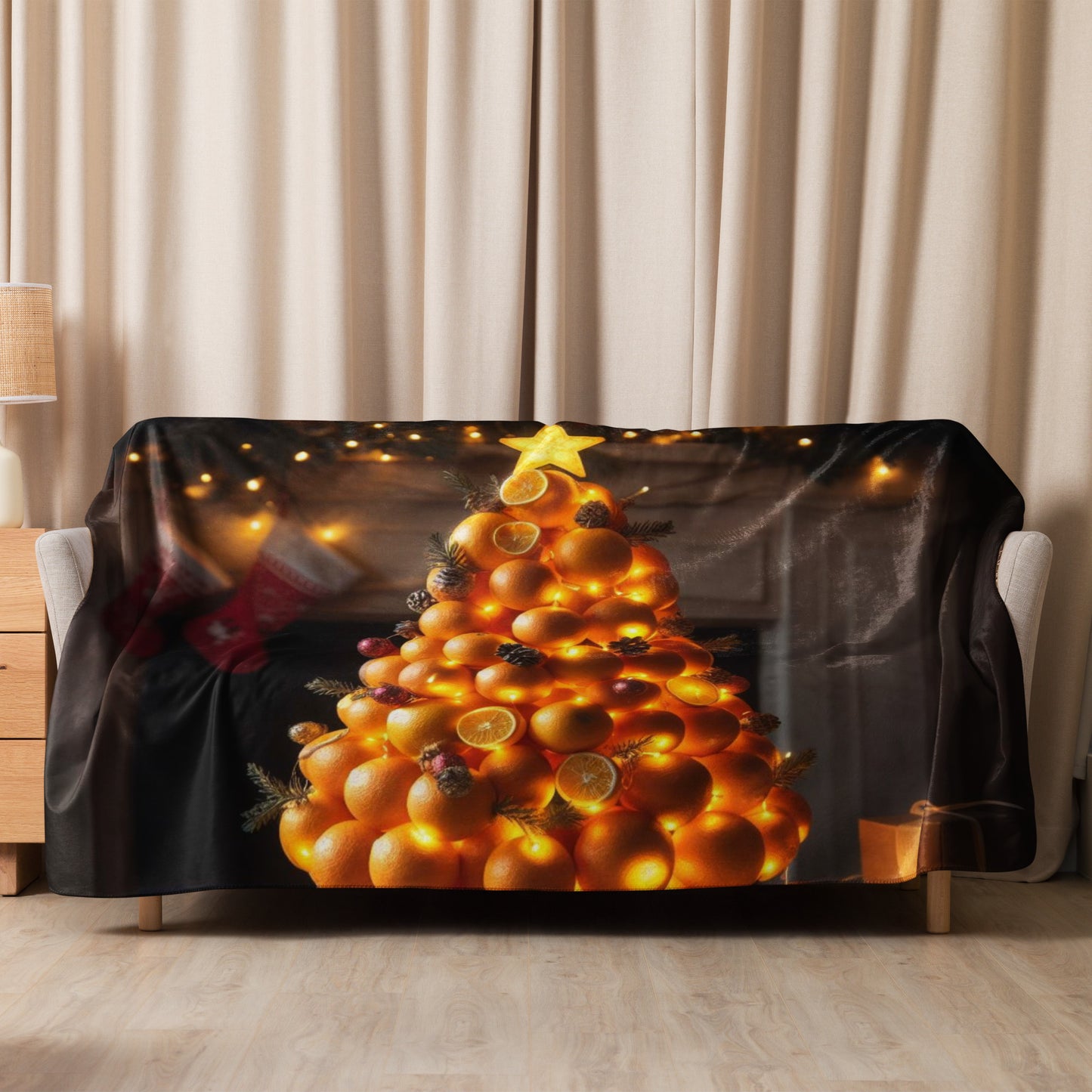 Christmas Tree Sherpa Blanket