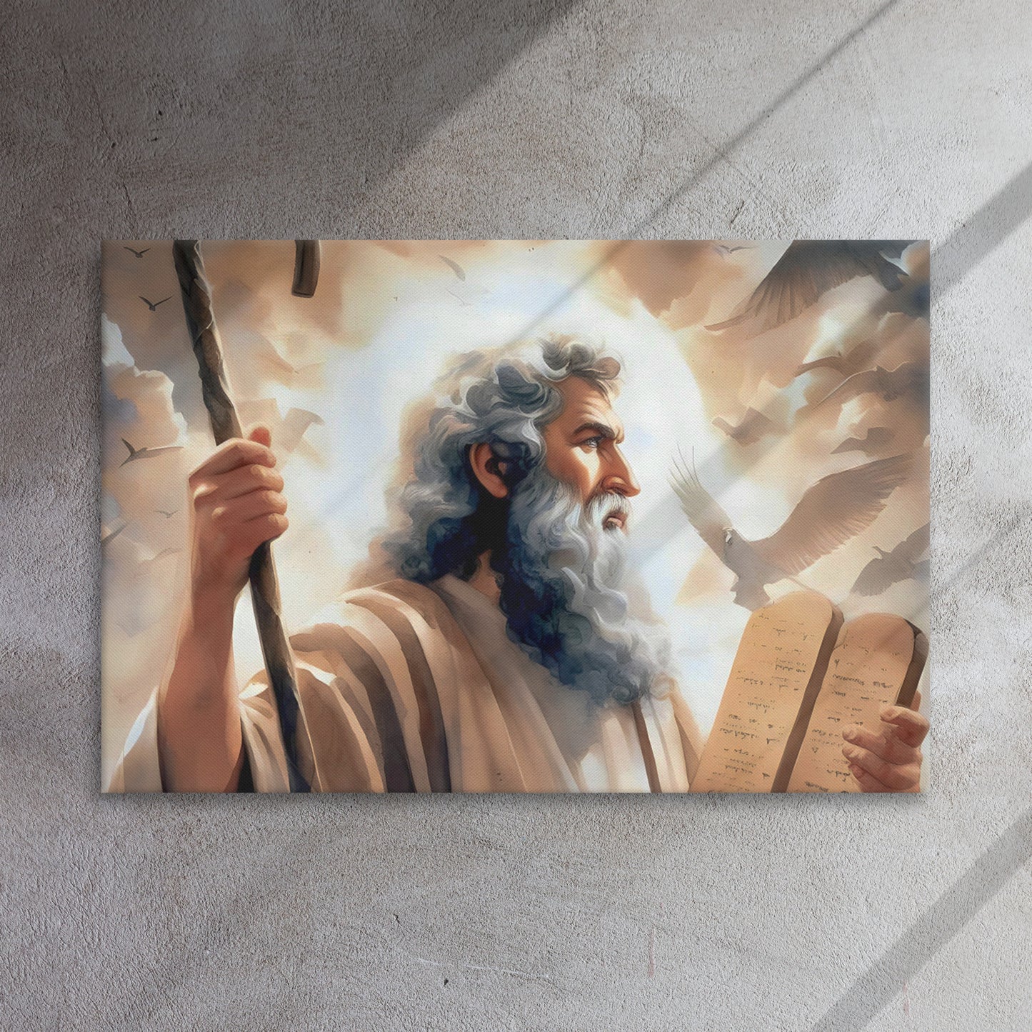 Moses And The Ten Commandments Thin Canvas