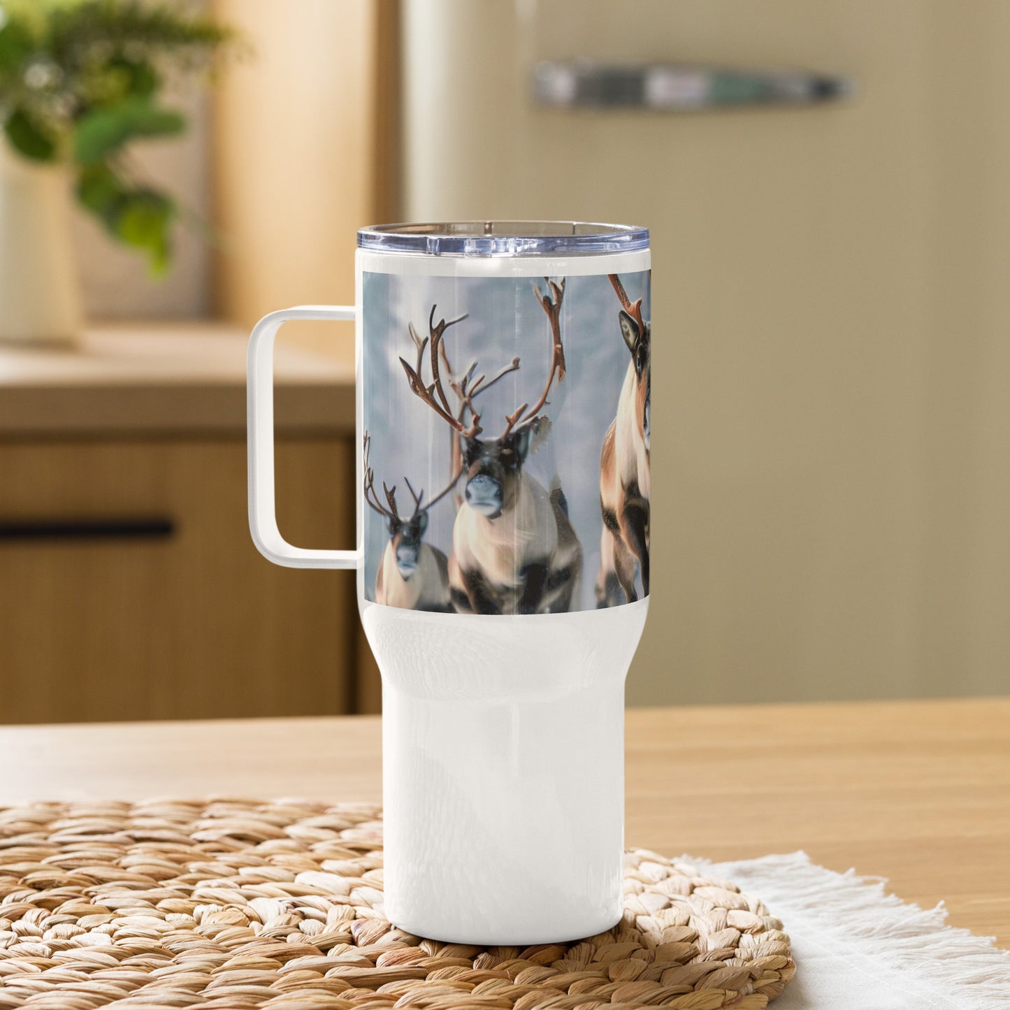 Christmas Travel Mug With A Handle