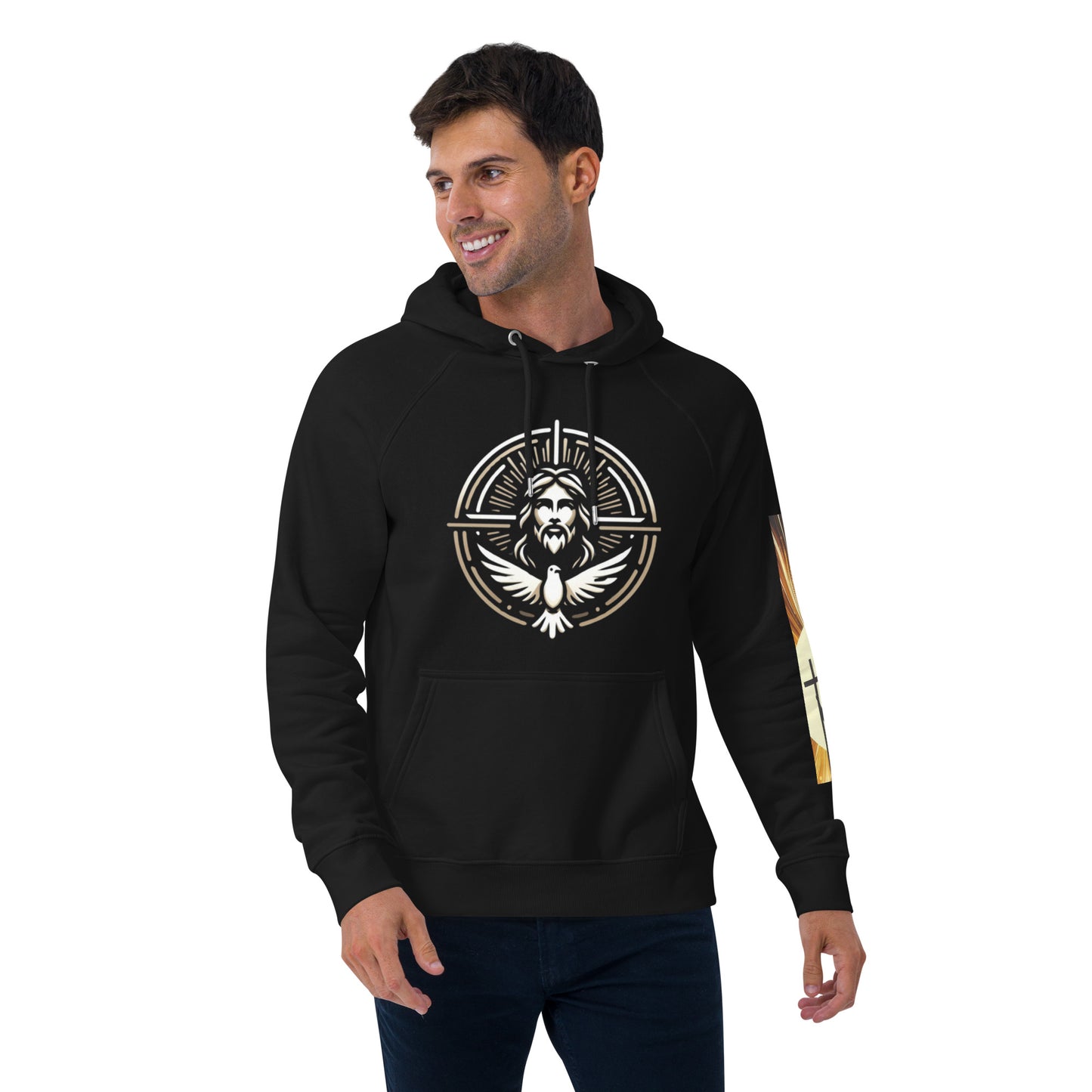 Cross Unisex eco raglan hoodie