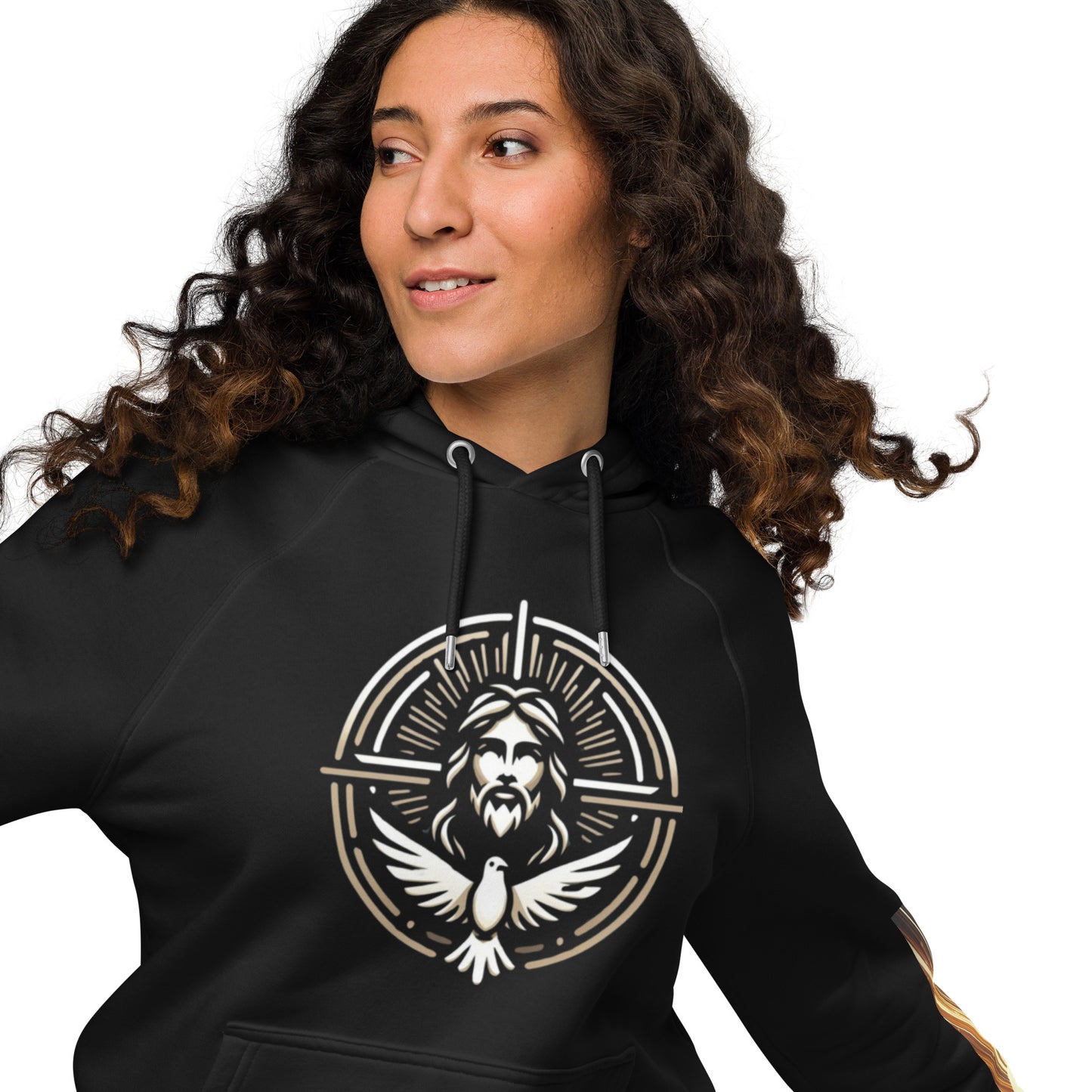 Cross Unisex eco raglan hoodie