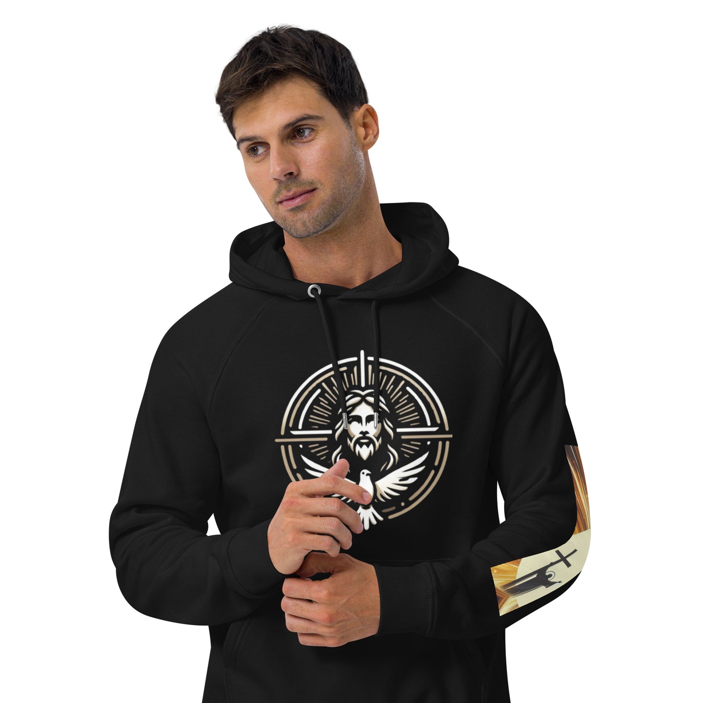 Cross Unisex eco raglan hoodie