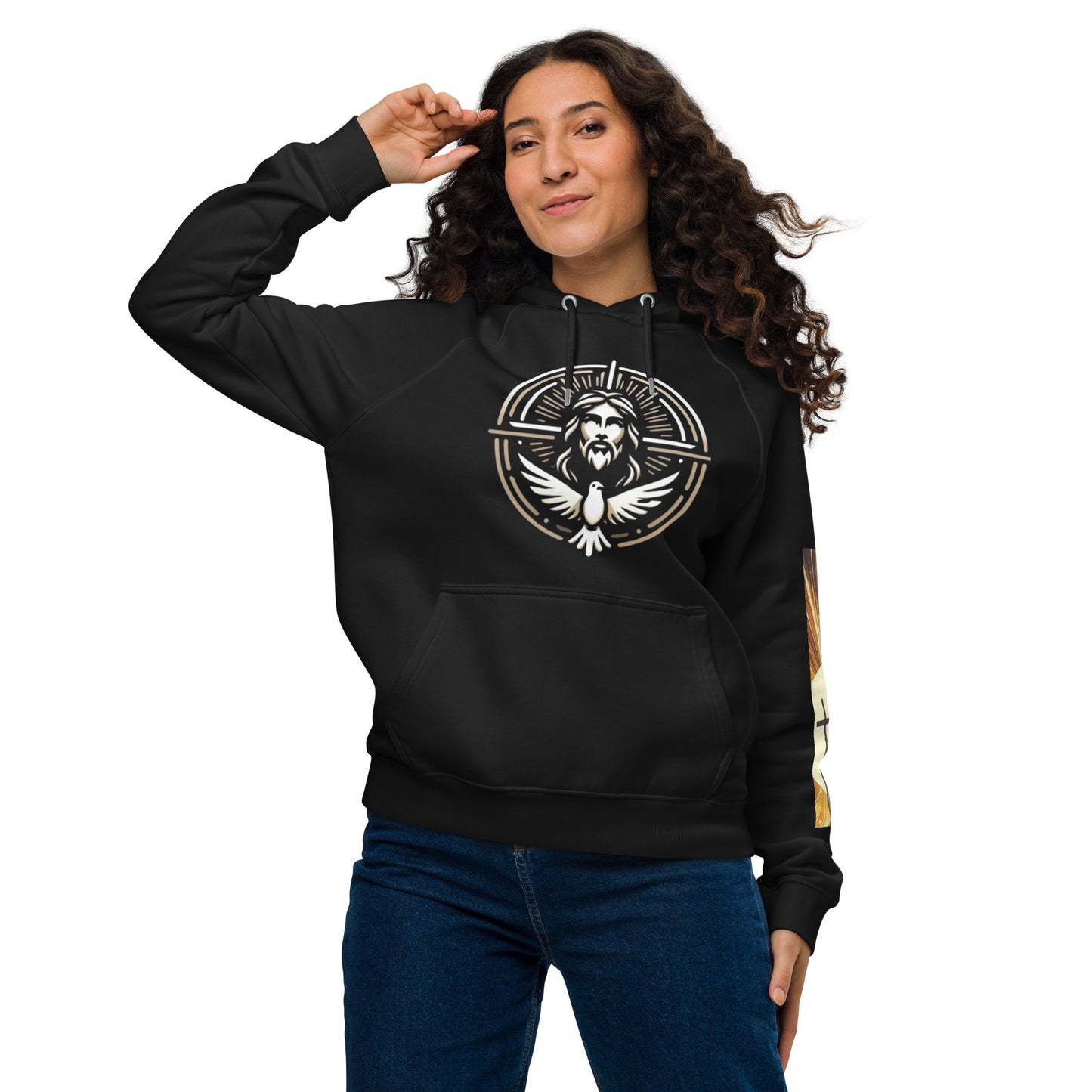 Cross Unisex eco raglan hoodie