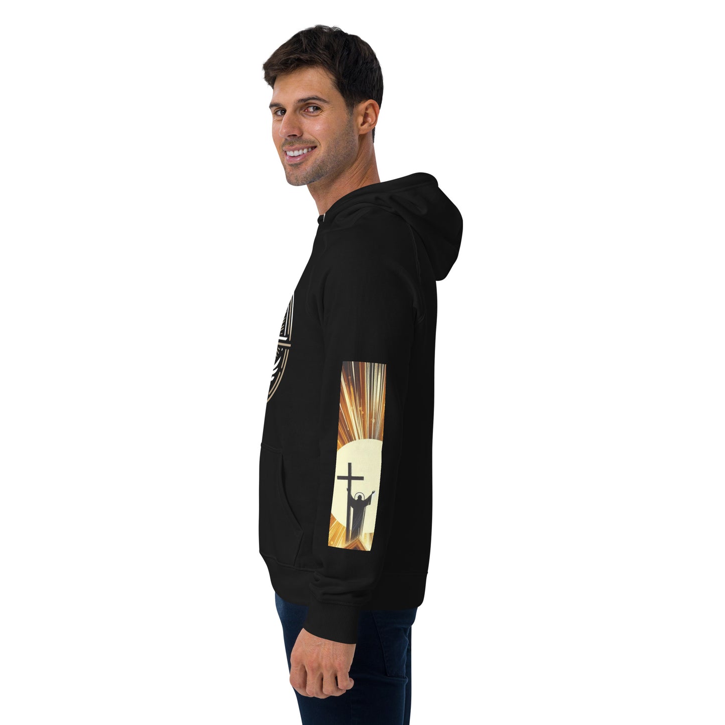 Cross Unisex eco raglan hoodie