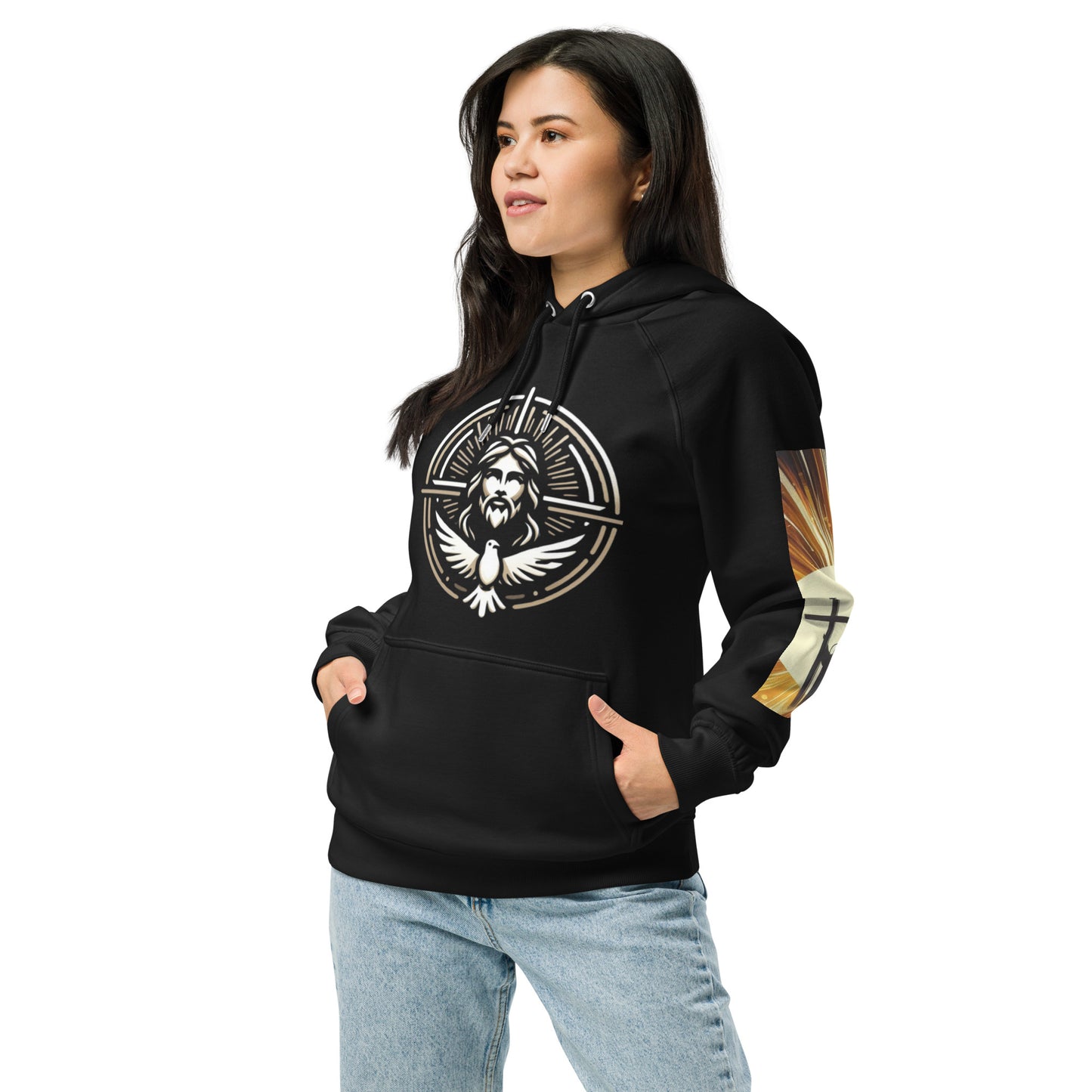 Cross Unisex eco raglan hoodie