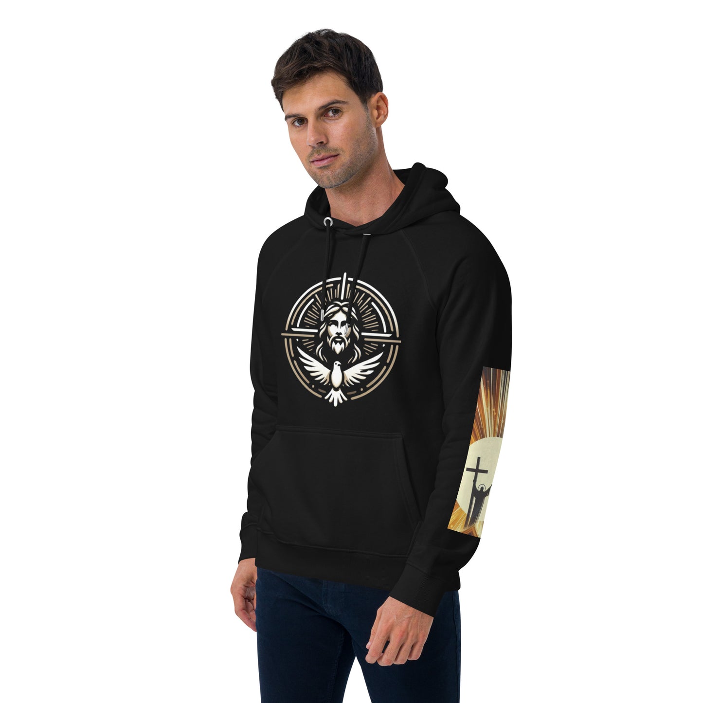 Cross Unisex eco raglan hoodie