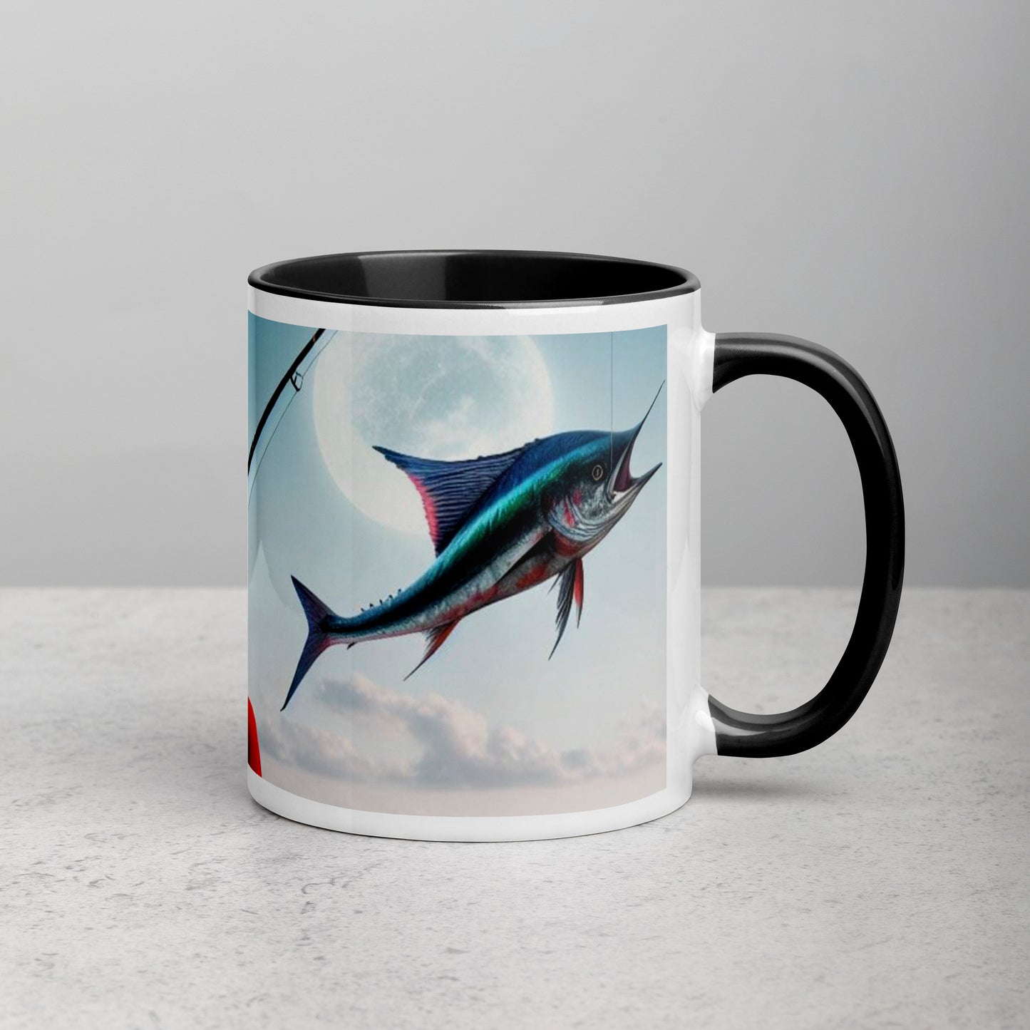 Santa Fishing Mug With Color Inside