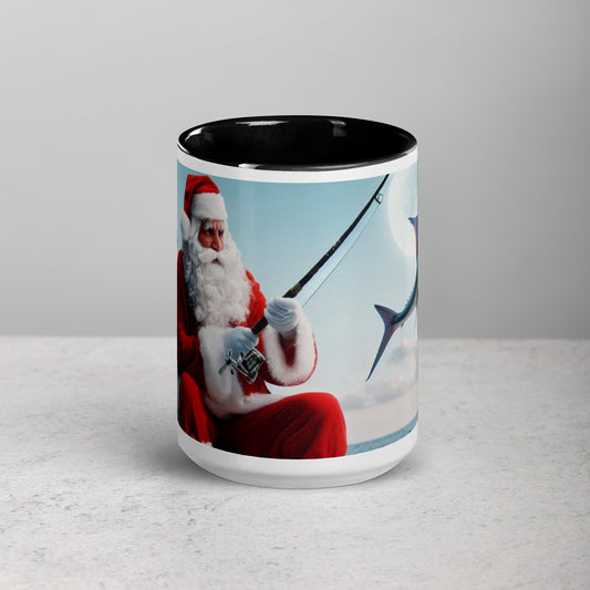 Santa Fishing Mug With Color Inside