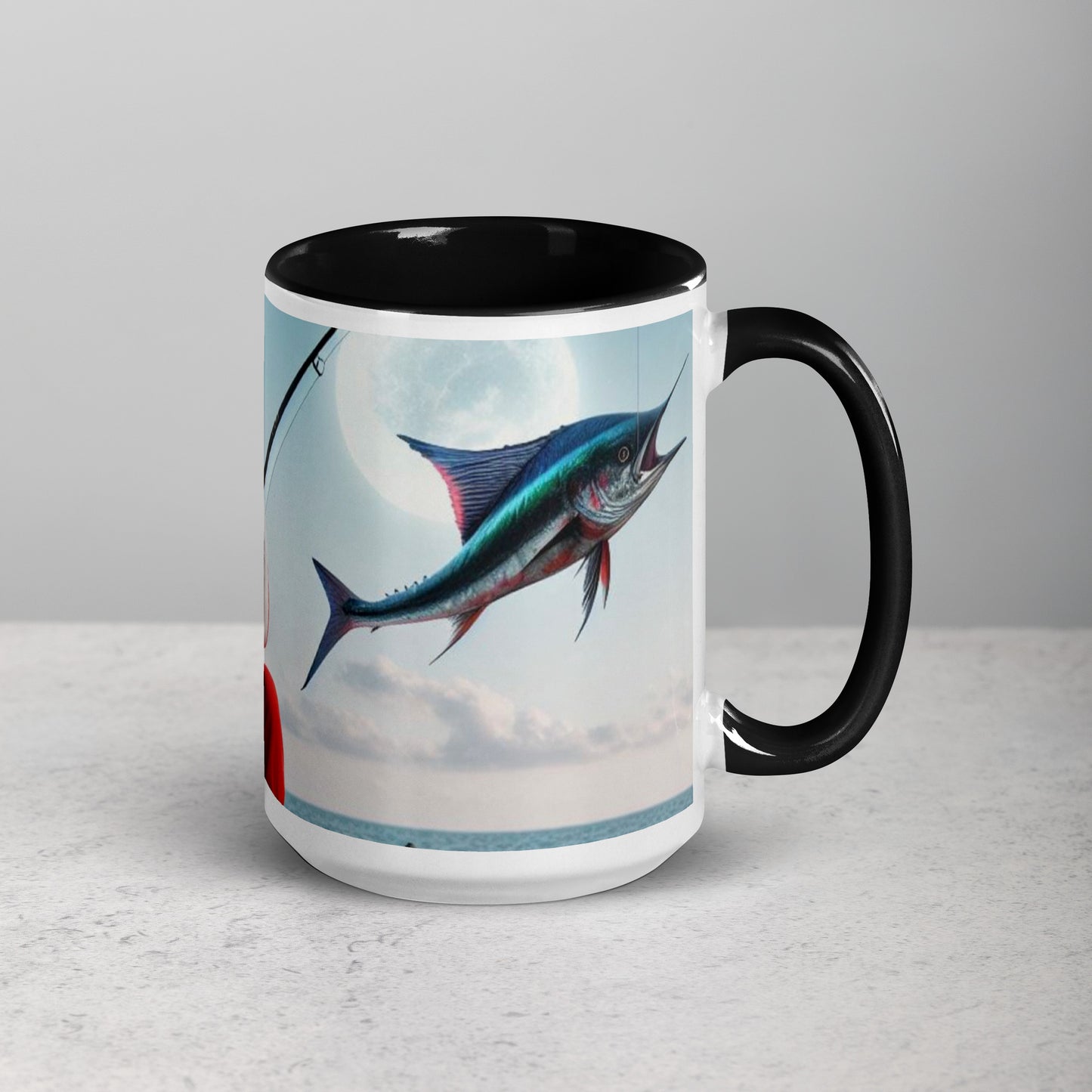 Santa Fishing Mug With Color Inside