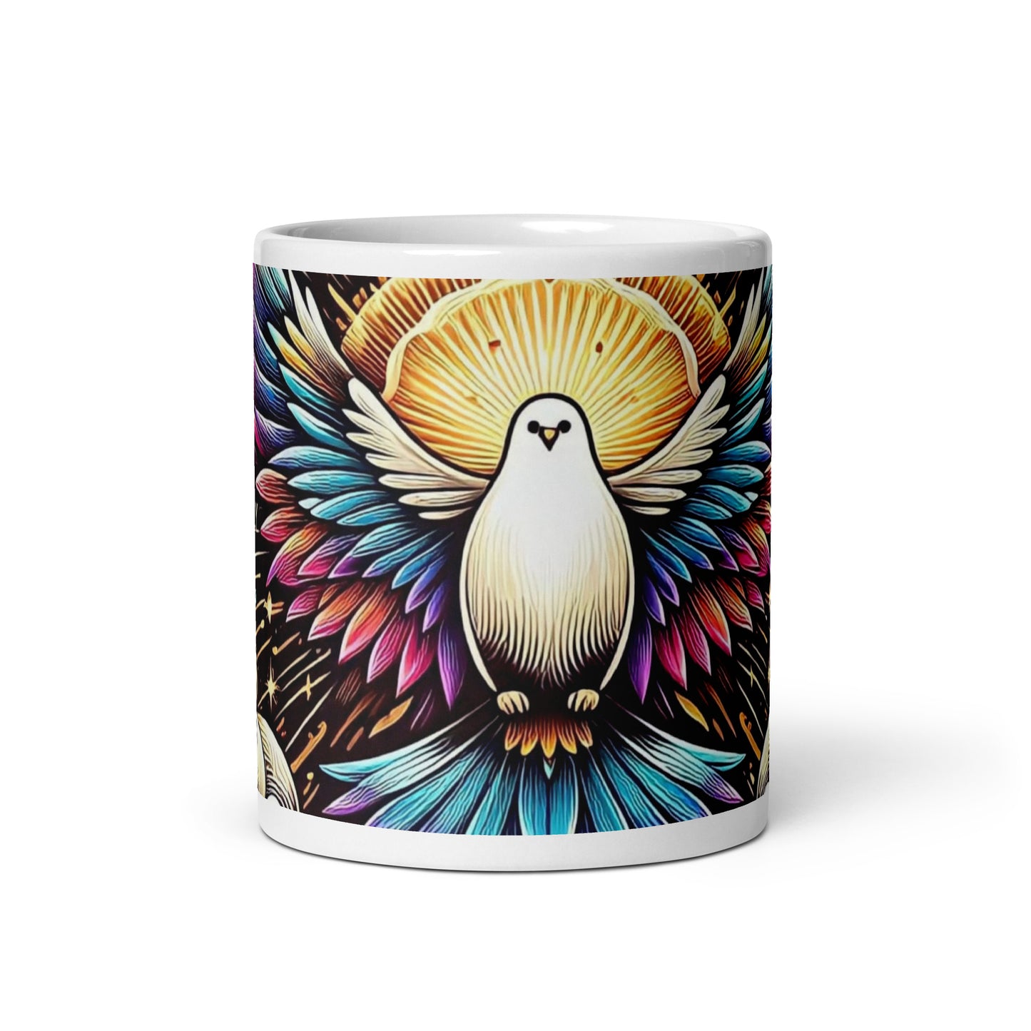 Holy Spirit White glossy mug