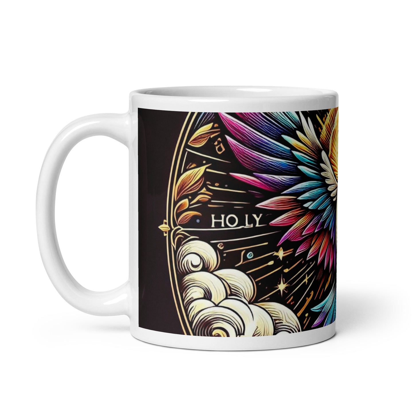 Holy Spirit White glossy mug