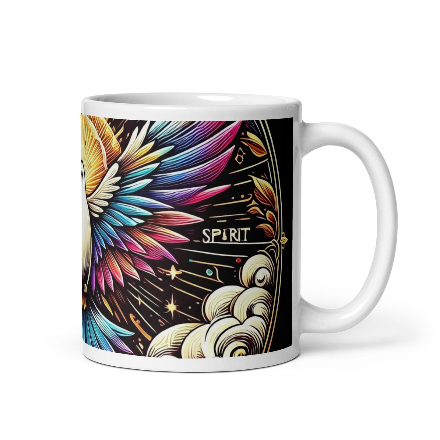 Holy Spirit White glossy mug