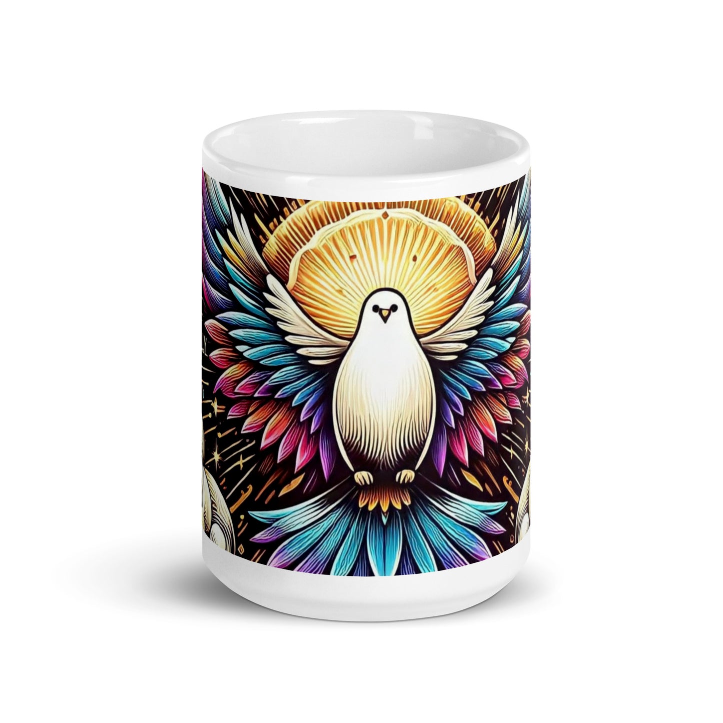 Holy Spirit White glossy mug