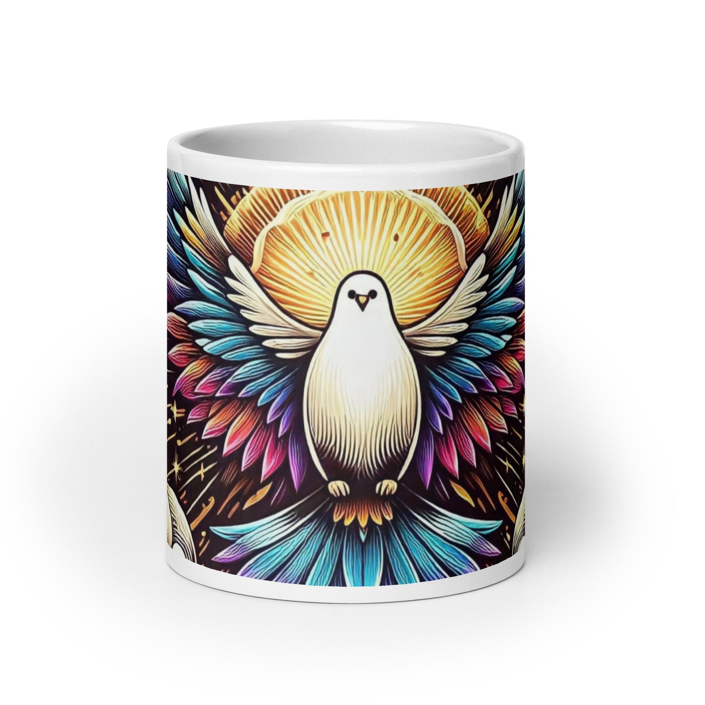 Holy Spirit White glossy mug