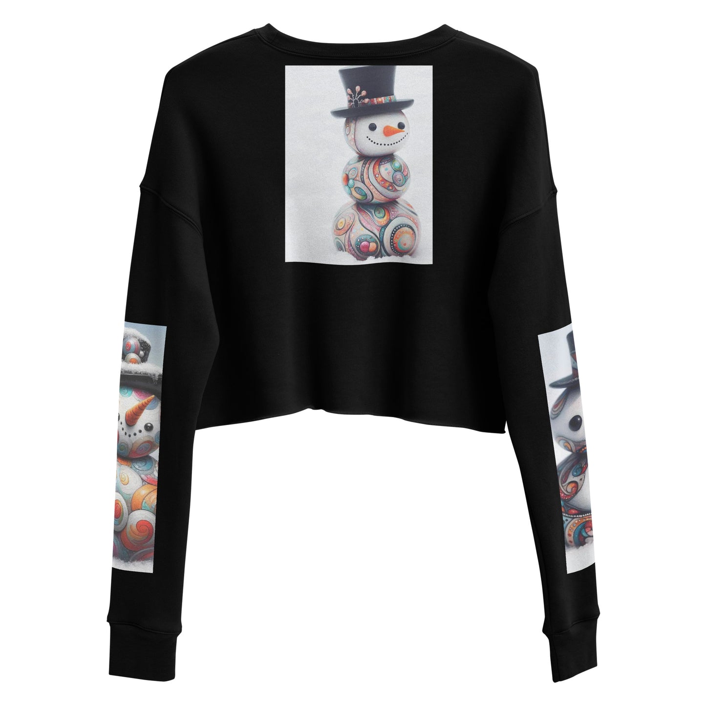 Christmas Snowman Women's Crop Sweatshirt