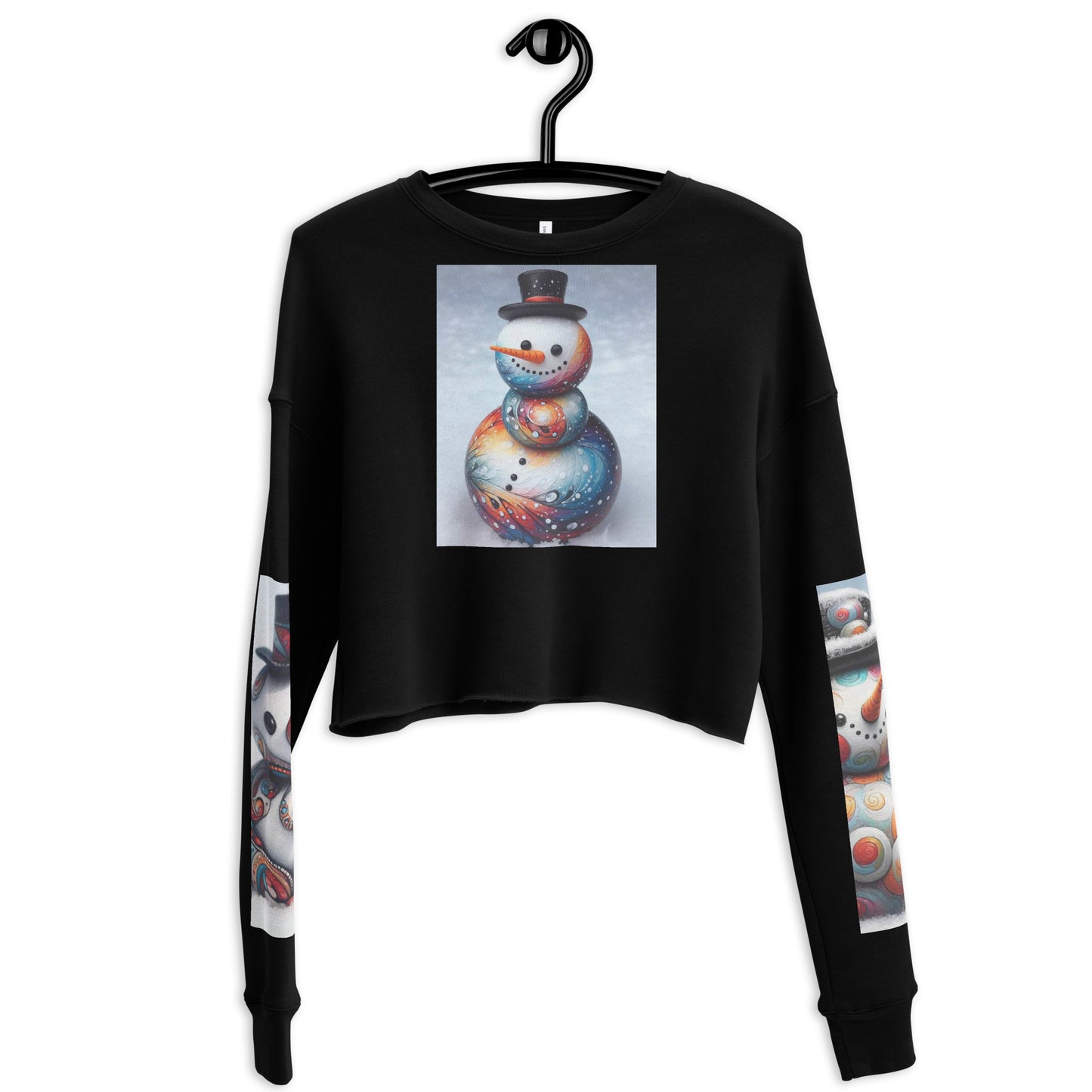 Christmas Snowman Women's Crop Sweatshirt