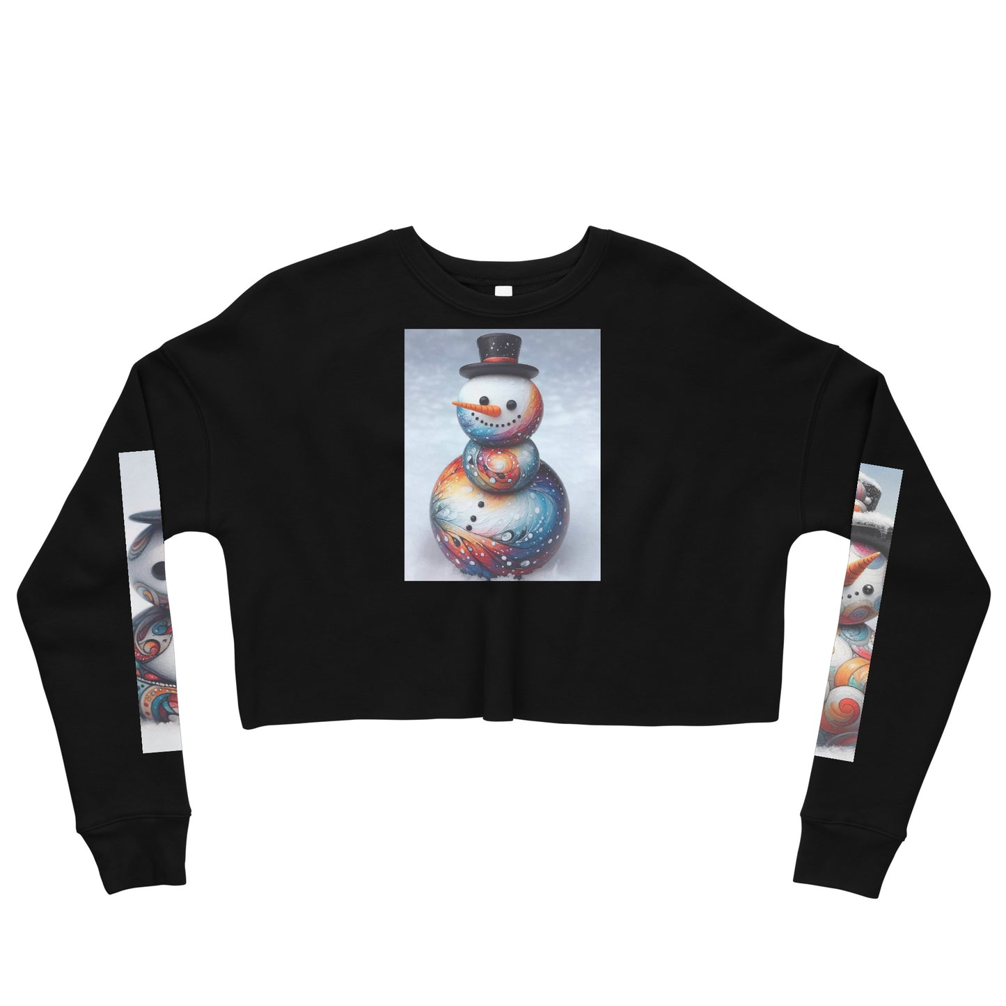 Christmas Snowman Women's Crop Sweatshirt