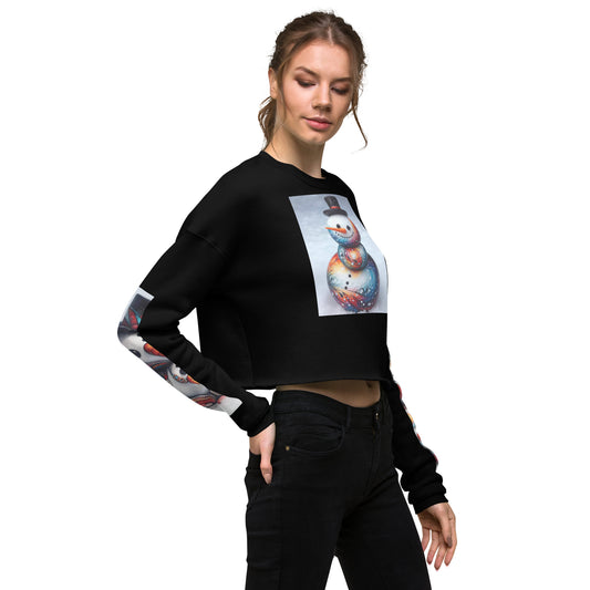 Christmas Snowman Women's Crop Sweatshirt